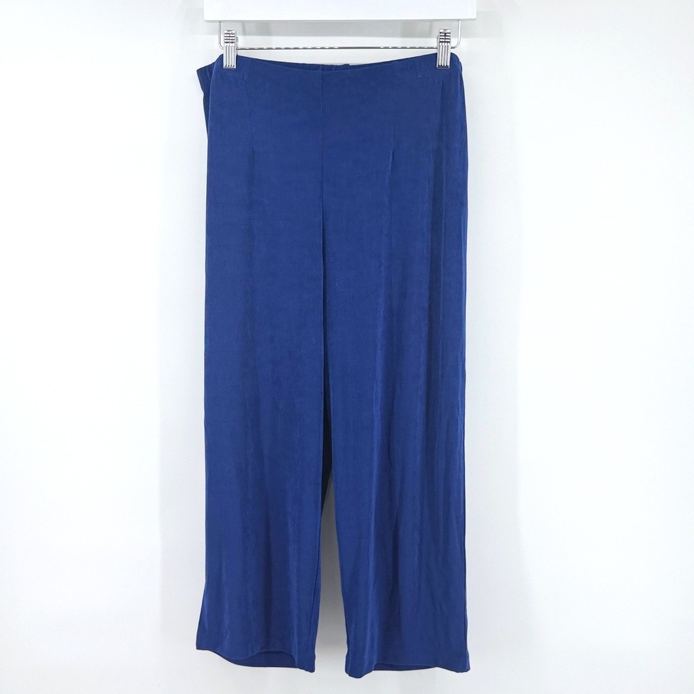 Chico's Travelers No Tummy Crop Pants 2 L Blue Casa Women New With Tags